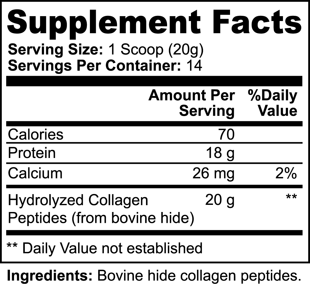 Firm Up collagen peptides supplement facts