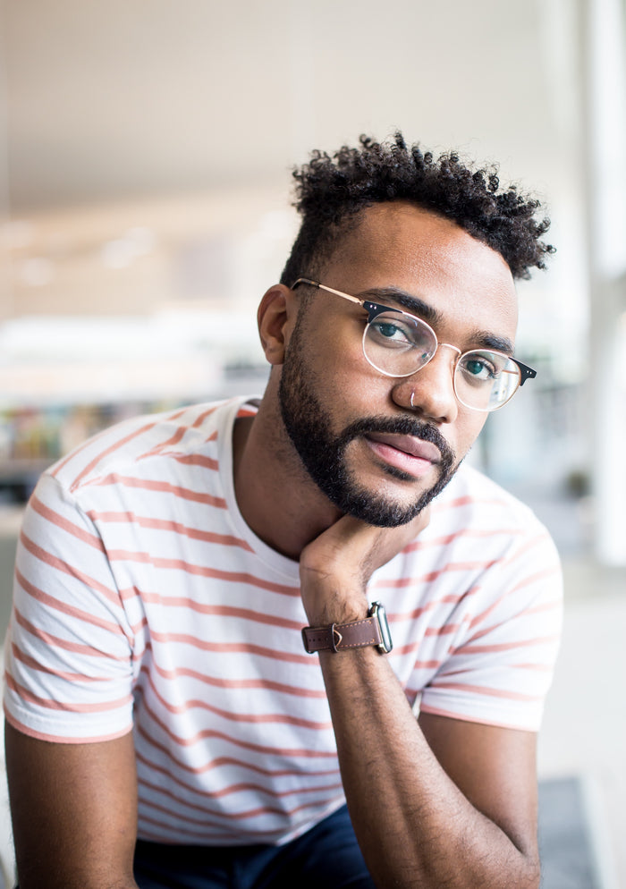 handsome young man with neatly trimmed beard