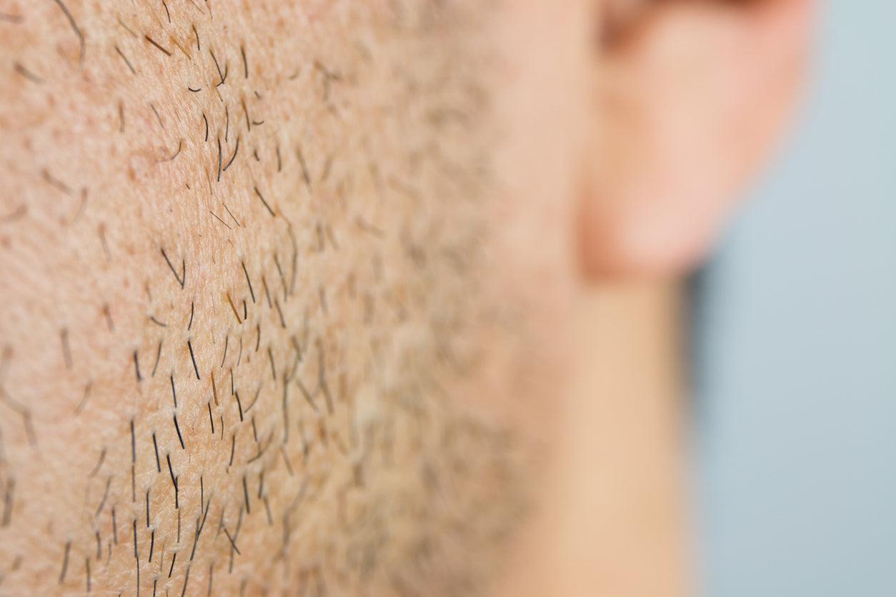 5 Common Shaving Myths Debunked. Close up of man's hair growth