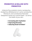 Probiotics with Prebiotics to keep your gut microbiome healthy and happy – and your skin firm and hydrated